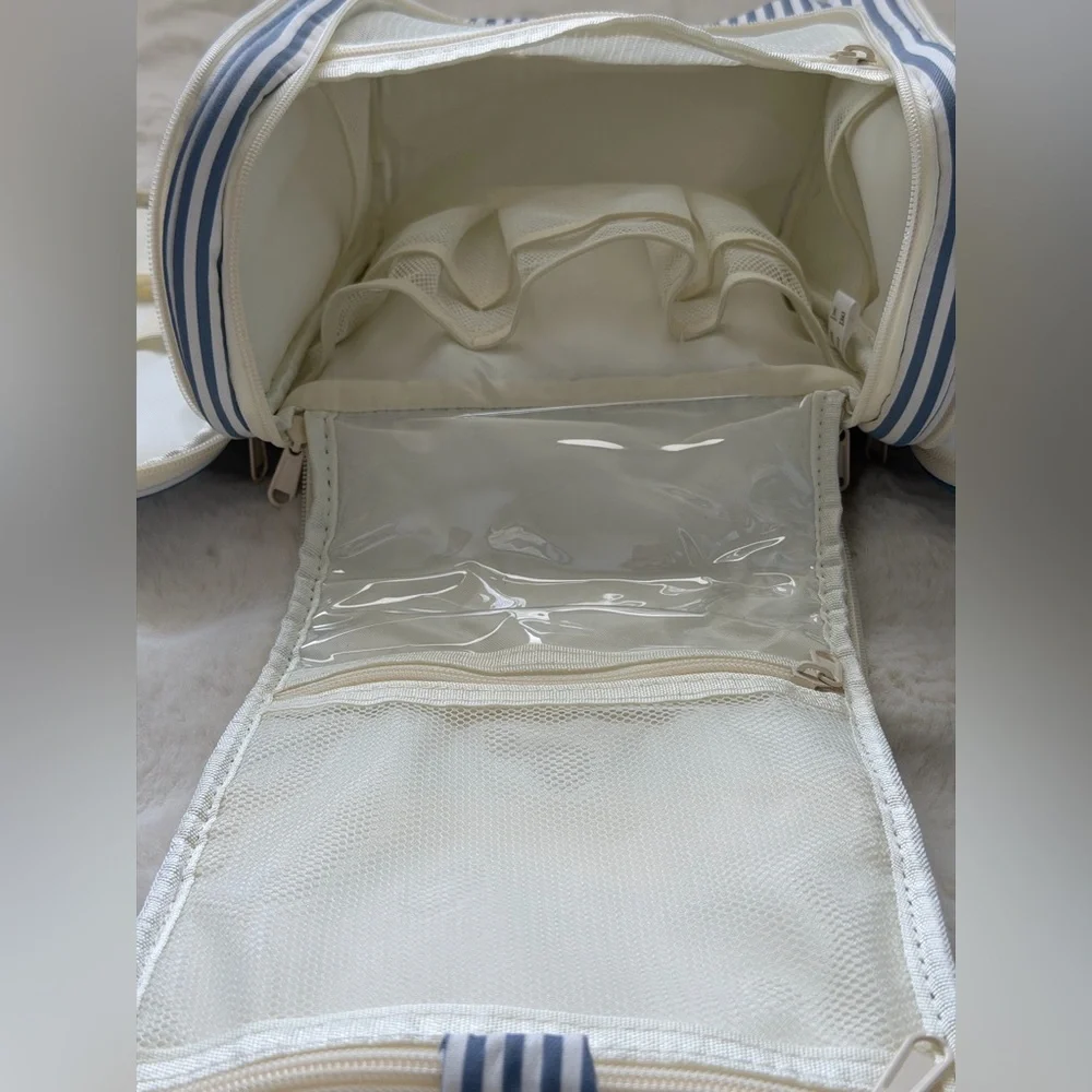 NARWEY Striped Handing Travel Blue and White Makeup/Cosmetic💄Bag Organizer